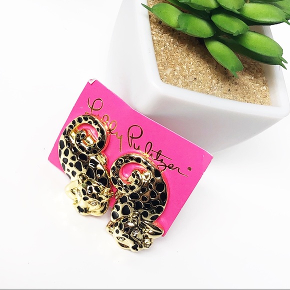 Lilly Pulitzer Jewelry - Lilly Pulitzer Gold Cheetah Earrings